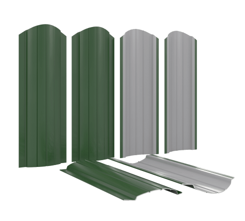 Металлоштакетник для забора Полукруглый Стандарт в Петропавловске